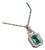 Late 20th Century Certified Natural 2.06cts Emerald & Diamond 18k White Gold Pendant Charm For Sale