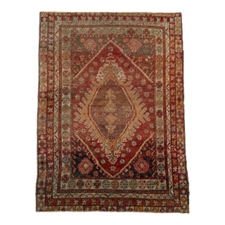 Antique Red Sivas Rug | Large Medallion Design | 3x5 For Sale