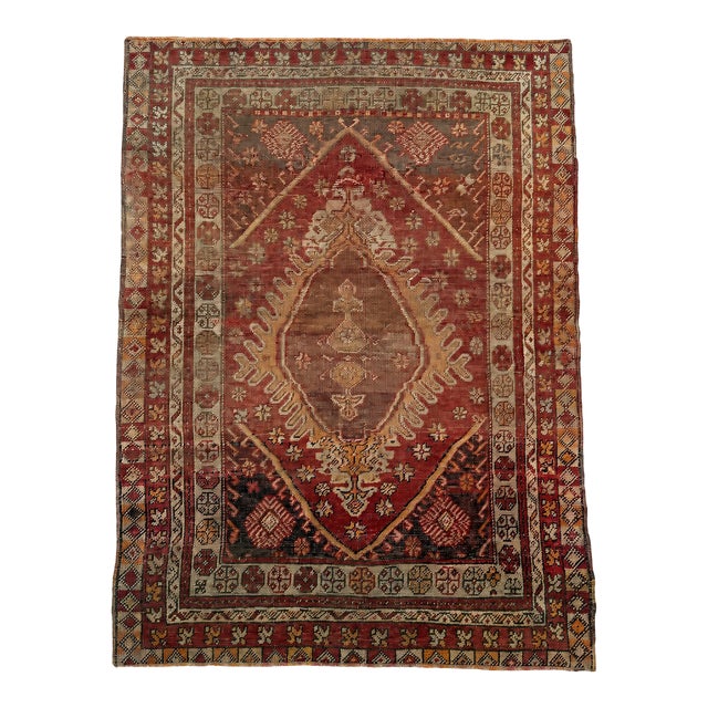 Antique Red Sivas Rug | Large Medallion Design | 3x5 For Sale