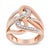 Intricately crafted, this 10k rose gold cocktail ring has a unique intertwined multi-loop design. Loops of rose gold...