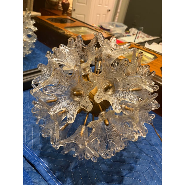 Vintage Italian Murano Style Sputnik Chandelier in the Manner of Paolo Venini "Espirit", 28 Glass Florets For Sale In Houston - Image 6 of 18