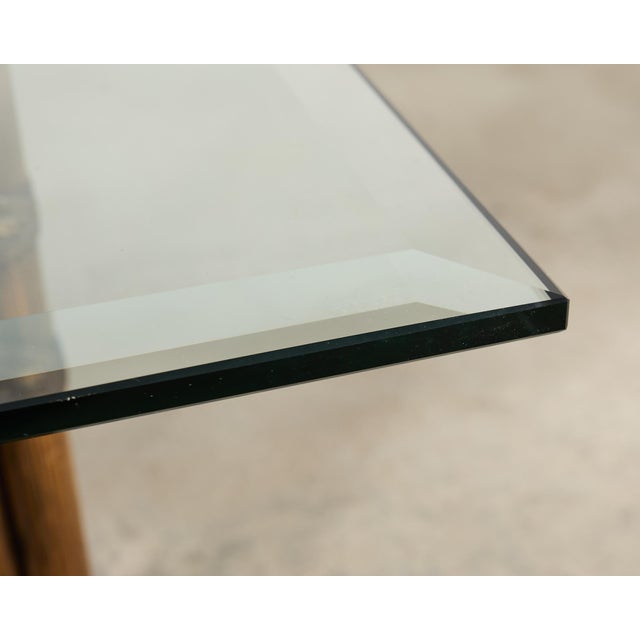 McGuire Organic Modern Rattan Brass Lattice Cocktail Table For Sale - Image 10 of 17