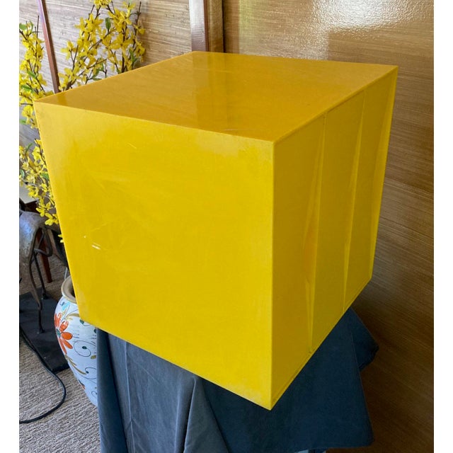 Yellow 1970s Palaset-Style Scandinavian 15" Cube W. 3 Drawers For Sale - Image 8 of 12