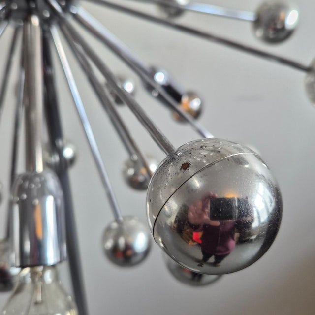 Vintage Sputnik Space Age Floor Lamp in Chrome Metal with Silver Globes, 1970s For Sale - Image 9 of 13