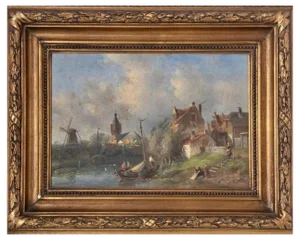 Dutch School Artist, Artist, Landscape, 19th Century, Oil on Canvas, Framed