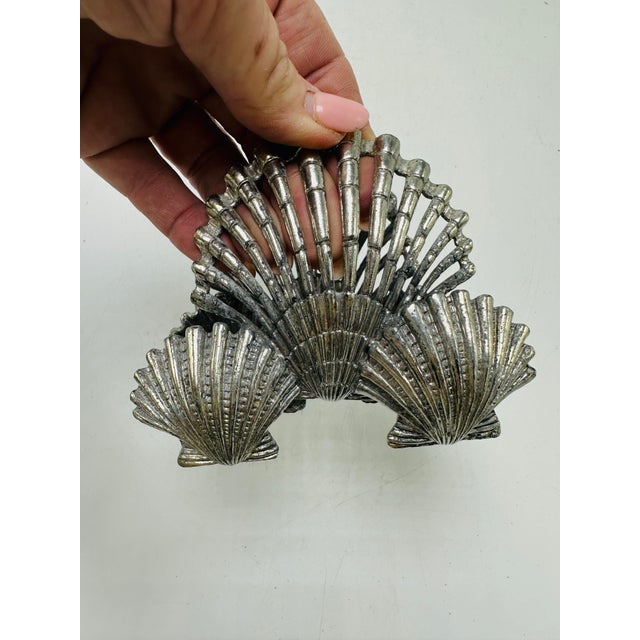Coastal Vintage Shell Design Napkin Holder For Sale - Image 3 of 6
