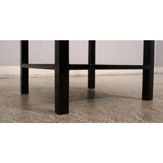 Modern Design Black Lacquer Occasional Table W. Red Oak Top For Sale - Image 10 of 11