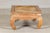 Country Style Low Wood Coffee Table with Woven Mat Top and Curved Legs For Sale - Image 12 of 12