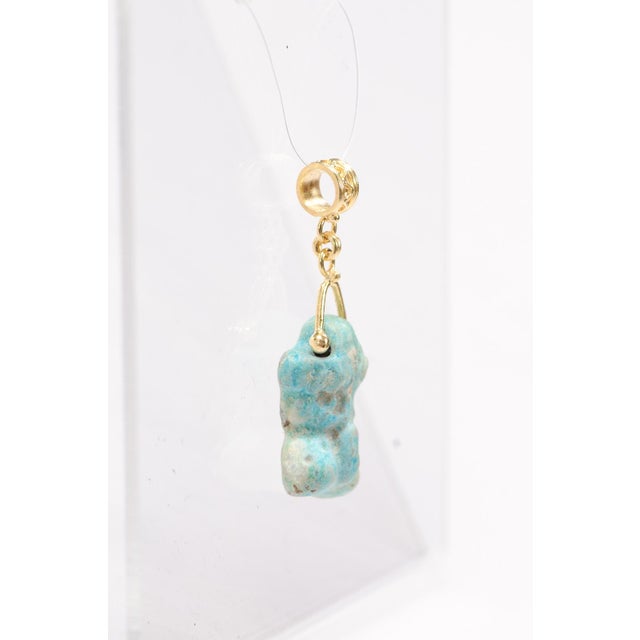 Early 21st Century An Egyptian Faience Blue Charm Pendant For Sale - Image 5 of 10