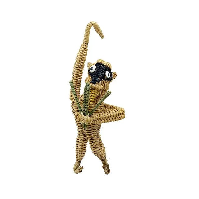 Brown Hanging Wicker Monkey After Mario Lopez Torres For Sale - Image 8 of 8