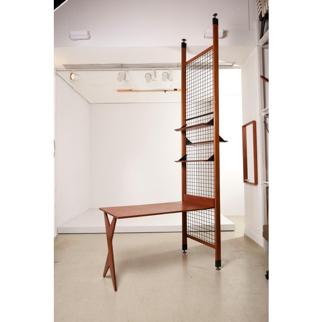 Architectural Desk with Bookshelf, Italy, 1960s For Sale - Image 4 of 16