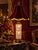 Mid 20th Century Vintage Illuminated Crystal Lamp With Oxblood Velvet Pagoda Shade For Sale - Image 5 of 9