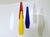 Italian Mid Century Red Yellow Blue Italian Style Chandelier For Sale - Image 3 of 7
