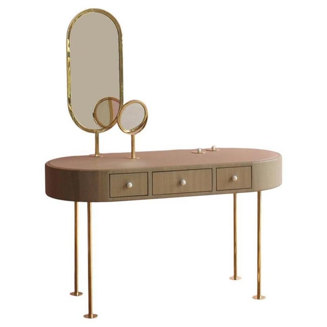 Poetry Dressing Table in European Oak and Italian Leather by Auste Ost For Sale - Image 15 of 15