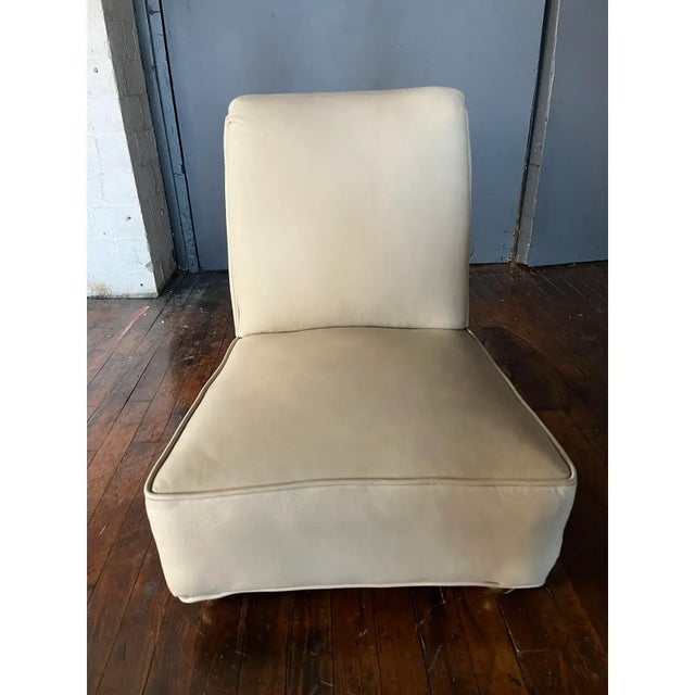Animal Skin Motivated Seller: 1950s Mid-Century Modern, Italian Leather Slipper Chairs Circa 1950s For Sale - Image 7 of 10