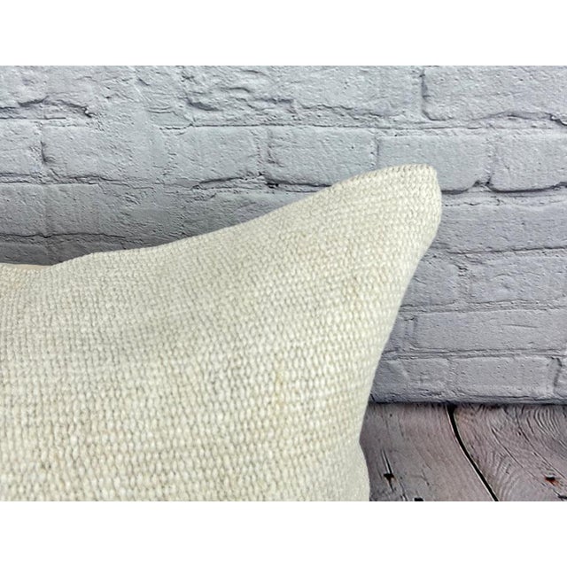Turkish 16 x 24 Hemp Pillow Turkish Cushion Natural White Pillow Cushion Cover For Sale - Image 3 of 4