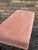 Beautiful antique newly upholstered bench! The fabric is a stylish coral chenille with a subtle white diamond pattern...
