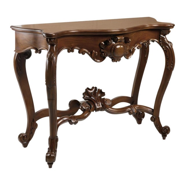 20th Carved Mahogany Baroque Style Console Table For Sale - Image 15 of 18