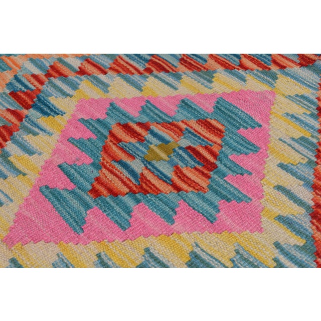 Modern Moroccan Style Hand Woven Colorful Kilim 2'5"x4'4" For Sale - Image 4 of 8