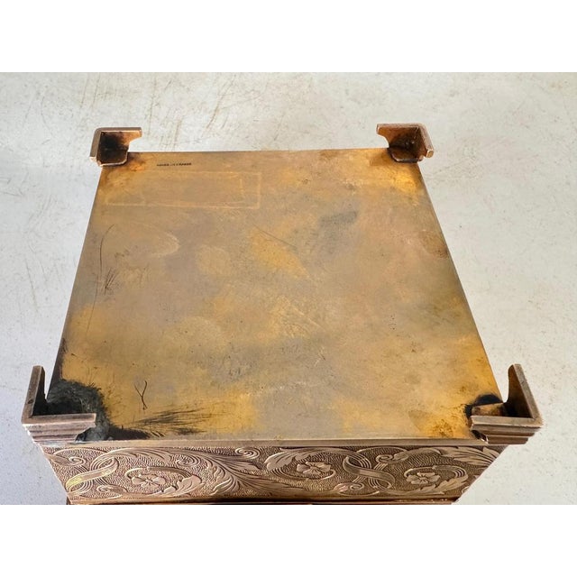 Copper Decorative Jewelry Box in Silver and Gold Coloured Metal, France, 20th Century For Sale - Image 8 of 17