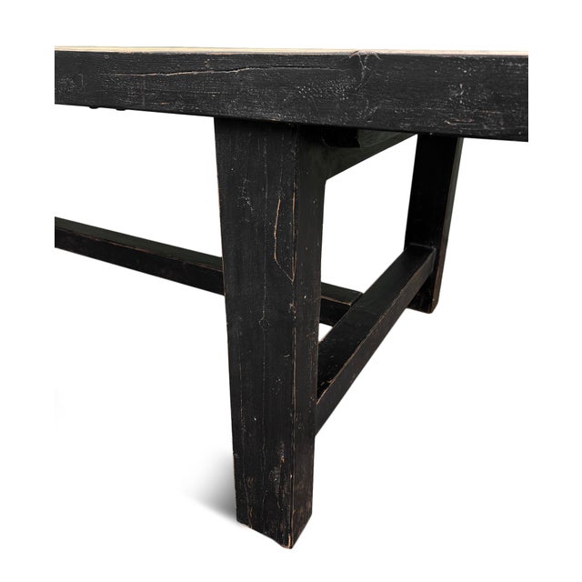 Vintage Salvaged Black Leg Dining Table For Sale - Image 10 of 10