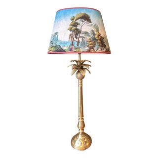 Palma Lamp with Oval Panoramique Lampshade For Sale