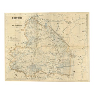 Antique Dutch Provincial Folding Map by J. Kuijper, 1908 For Sale