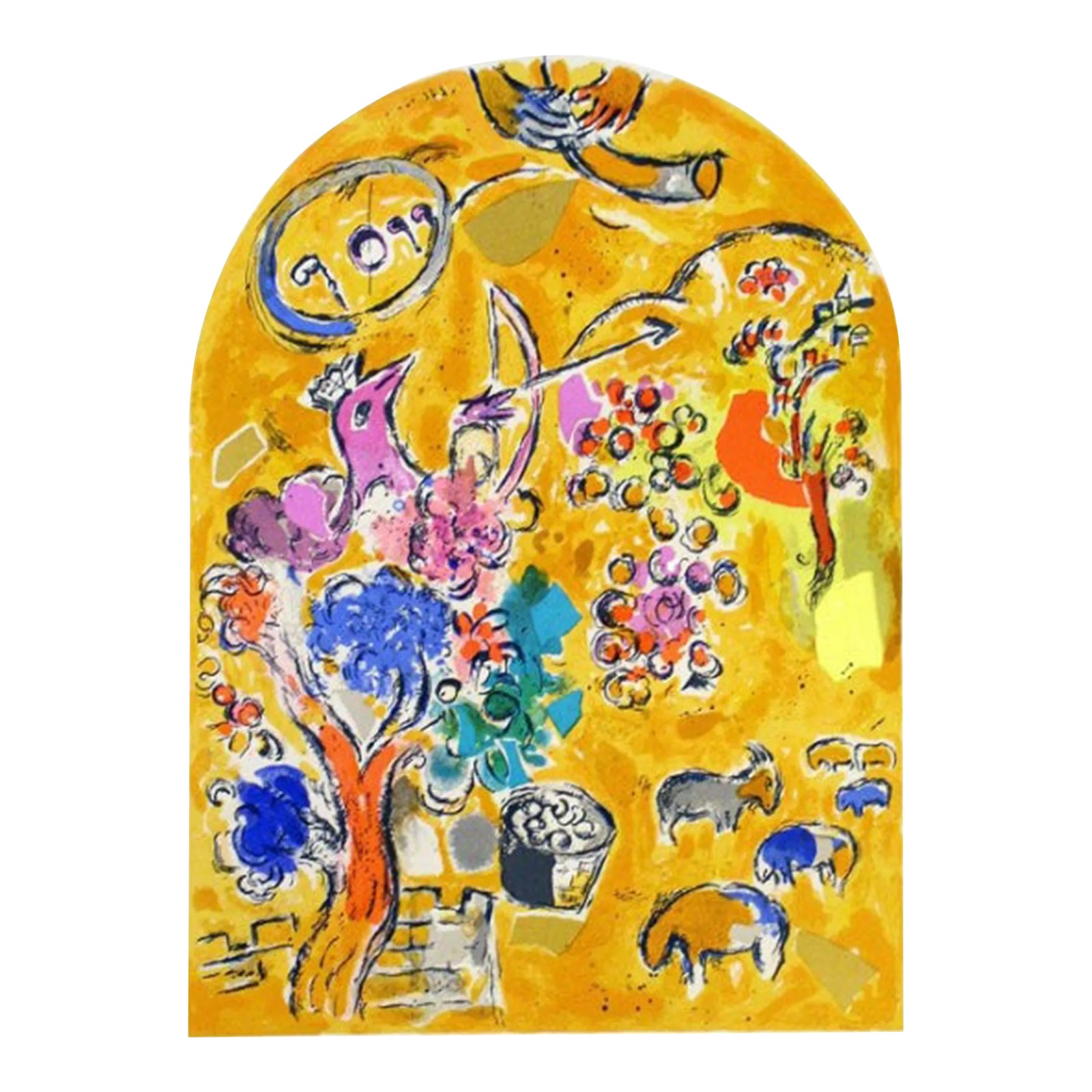 1962 Marc Chagall Lithograph Joseph, Jerusalem Windows Chairish