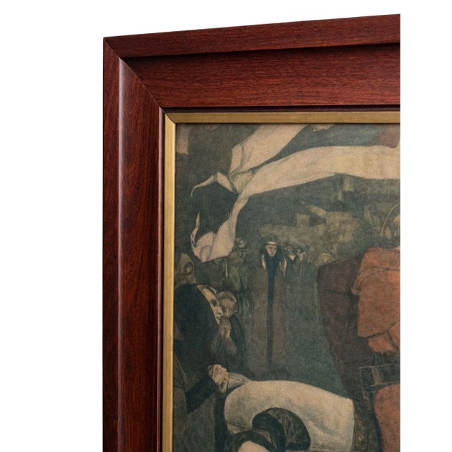 1950s 1950s Framed Medieval Print After Edwin Austin Abbey “Sir Galahad Passes From the Land” For Sale - Image 5 of 8