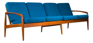 Paper Knife Teak Sofa from Magnus Olesen, Denmark, 1960s