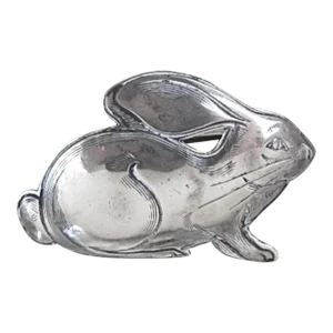 Vintage Kit Carson Engraved Sterling Silver Rabbit Bunny Pin