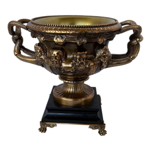 Bronze Urn With Black Marble Base