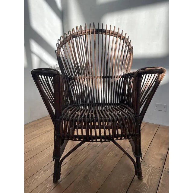 Brown Set of Bamboo Armchairs from Dalvera, 1960s For Sale - Image 8 of 8