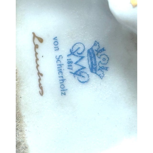 Baroque Style Putti Porcelain Mirror from PMP Plaue Schierholz, 1950s For Sale - Image 6 of 10