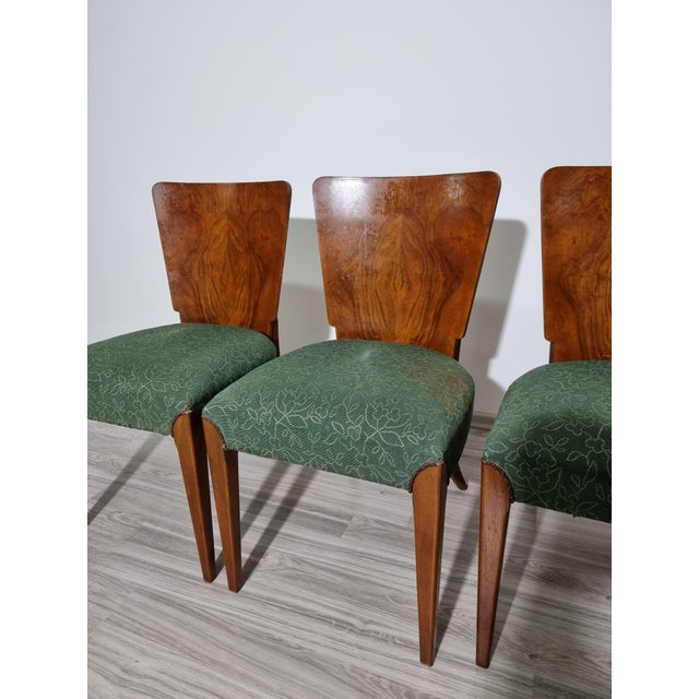 Art Deco Dining Chairs attributed to Jindrich Halabala, 1940s, Set of 4 For Sale - Image 11 of 18