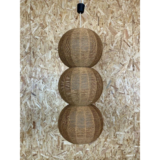 Large Space Age Ball Lamp in Bast Braid, 1960s For Sale - Image 13 of 13