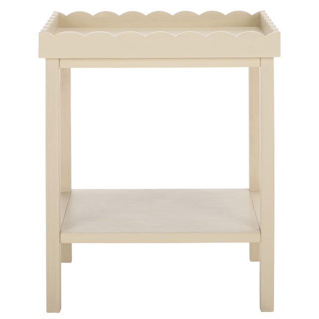 Beige Starlyn Scalloped Accent Table in Sand For Sale - Image 8 of 8
