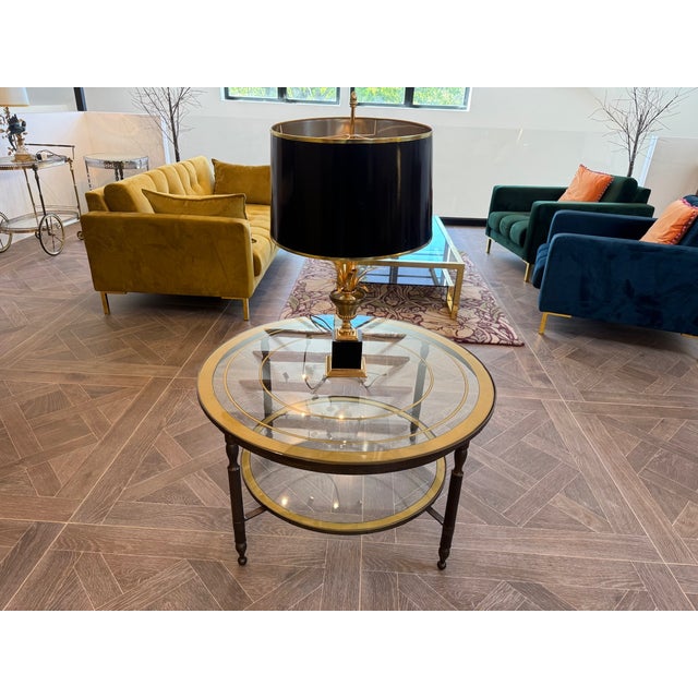 Parisian Round Brass Coffee Table, 1960 For Sale - Image 9 of 16
