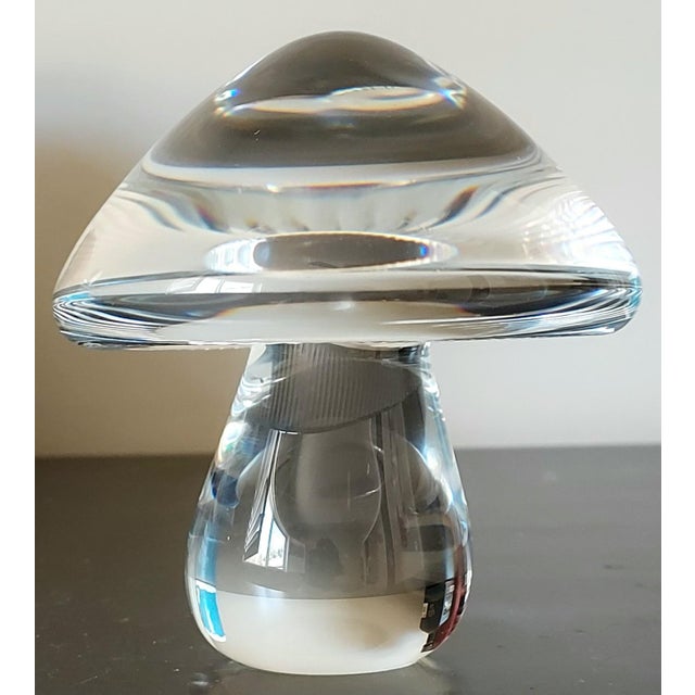 Vintage 1989 Japanese Hoya Crystal Mushroom Paperweight For Sale - Image 10 of 12