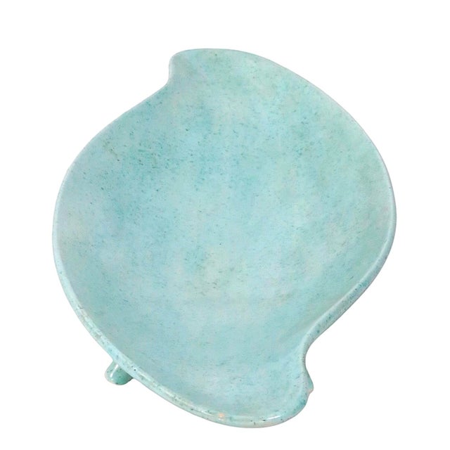 Turquoise Mid Century Footed Candy Dish C. 1960 by "Mom" For Sale - Image 8 of 9
