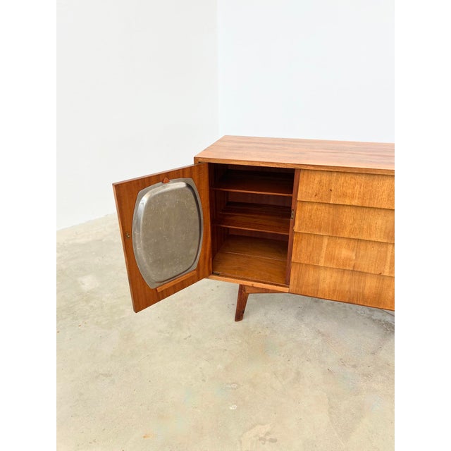 Mid-Century Brutalist Teak Sideboard with Drawers and Recessed Round Handles, 1960s For Sale - Image 17 of 18