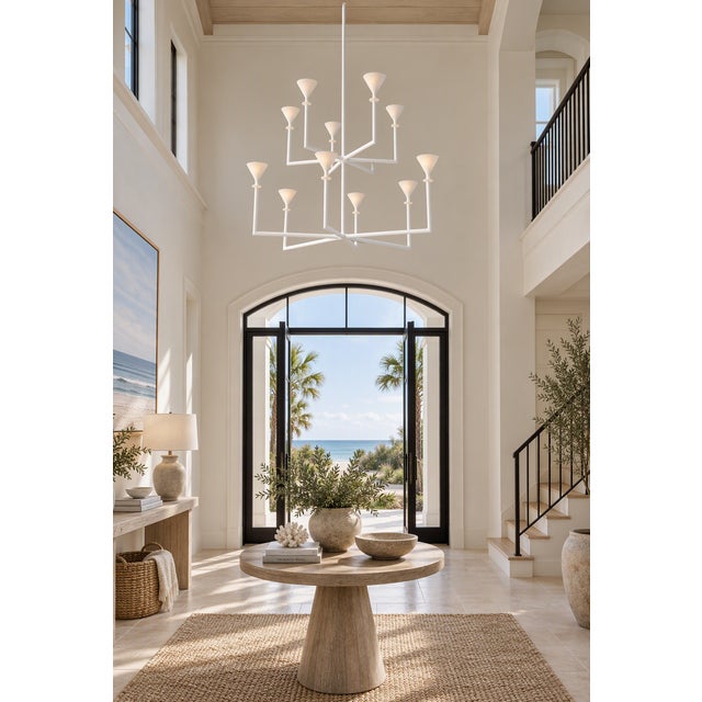 2020s Bourgeois Boheme Atelier Plaster of Paris Uplight Chandelier, Vincennes Royal For Sale - Image 5 of 10