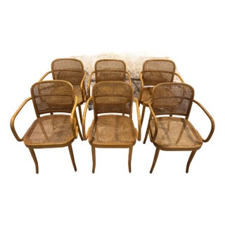 Set of 6 Vintage Josef Hoffman Dining Chairs- Made in Czechoslovakia For Sale