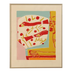 Vintage Modern Silkscreen Art Print, Signed 'KMX'