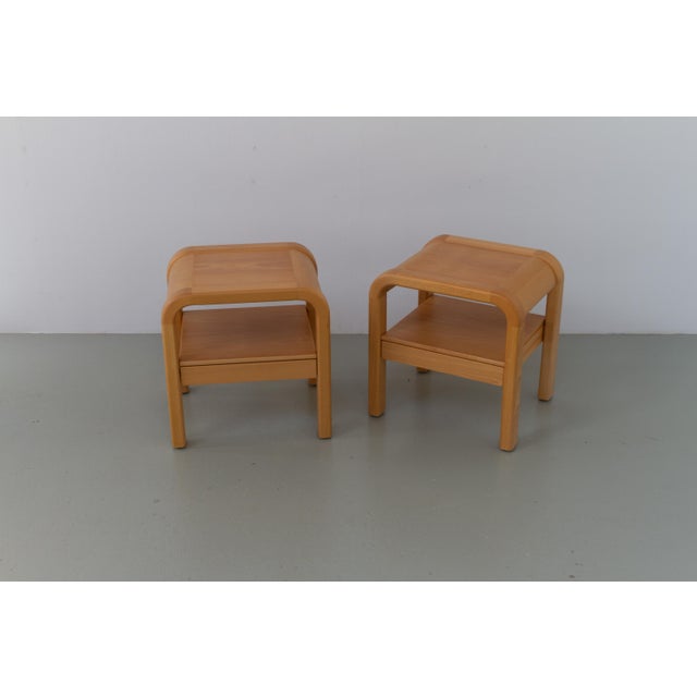 Danish Bedside Tables in Beech by Villy Nørgaard, 1980s. Set of 2. Matching pair of beautiful blond Scandinavian organic...