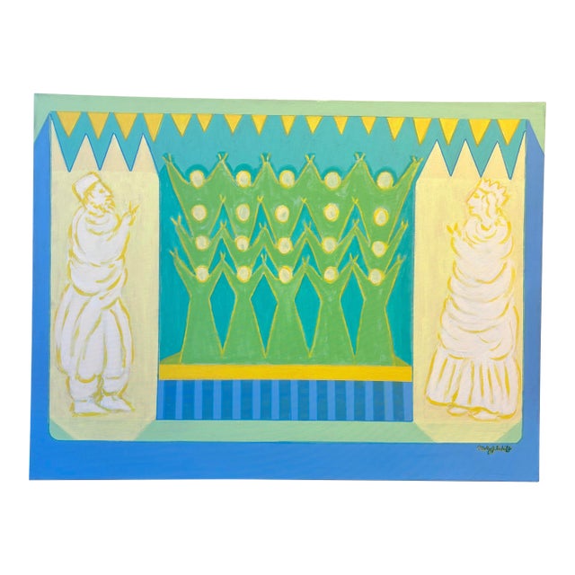 Geometric Figure Painting by Molly Schiff Acrylic Painting For Sale