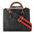 Gucci Black Dusty Grey Textured Dollar Calfskin Web Small Diana Tote For Sale - Image 4 of 9