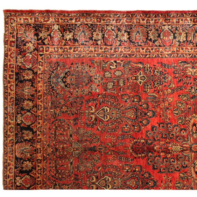 Vintage Persian Sarouk Oriental Rug, in Room Size, with Intricate Floral Design For Sale In New York - Image 6 of 7