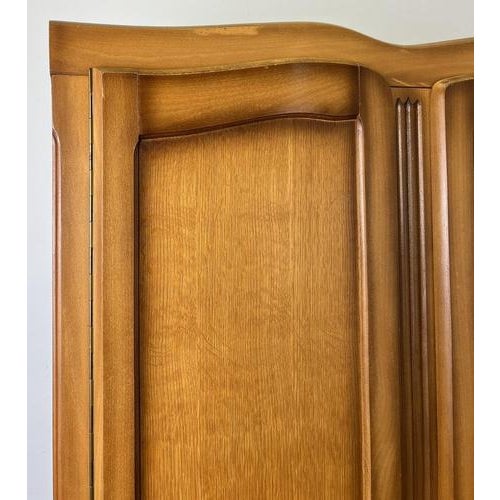 Vintage French Louis Carved Oak Triple Door Armoire For Sale - Image 5 of 18