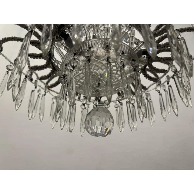 1960s Vintage Italian Crystal Beaded Light Pendant, 1960s For Sale - Image 5 of 12